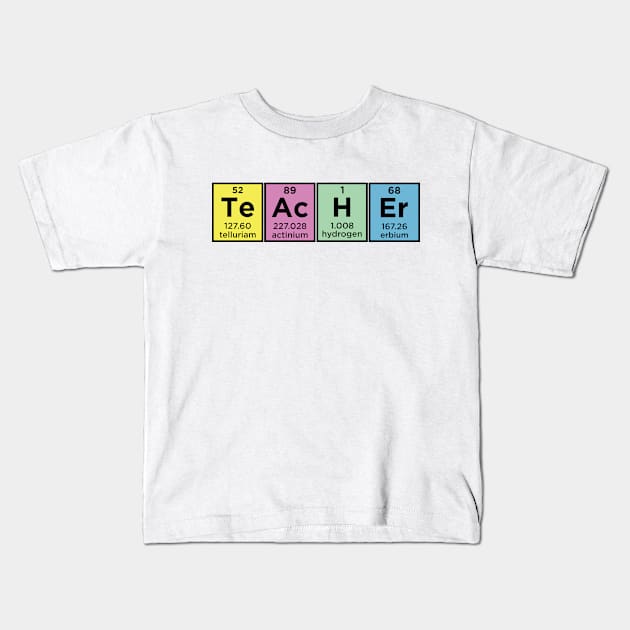 Teaching Teacher Periodic Table Cute School University Kids T-Shirt by Mellowdellow